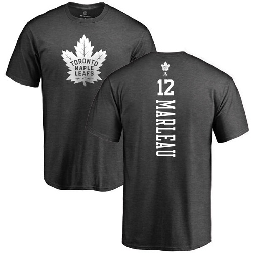 NHL Adidas Toronto Maple Leafs #12 Patrick Marleau Charcoal One Color Backer T-Shirt
