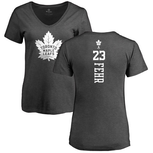 NHL Women's Adidas Toronto Maple Leafs #23 Eric Fehr Charcoal One Color Backer T-Shirt
