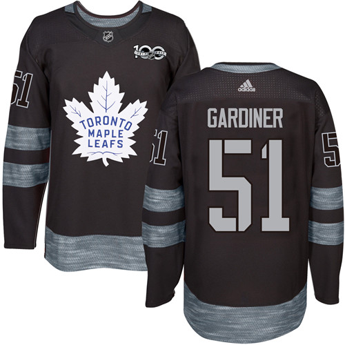Men's Adidas Toronto Maple Leafs #51 Jake Gardiner Authentic Black 1917-2017 100th Anniversary NHL Jersey