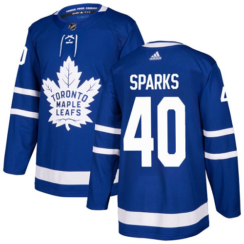 Men's Adidas Toronto Maple Leafs #40 Garret Sparks Authentic Royal Blue Home NHL Jersey