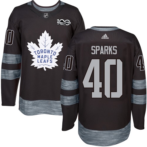 Men's Adidas Toronto Maple Leafs #40 Garret Sparks Authentic Black 1917-2017 100th Anniversary NHL Jersey