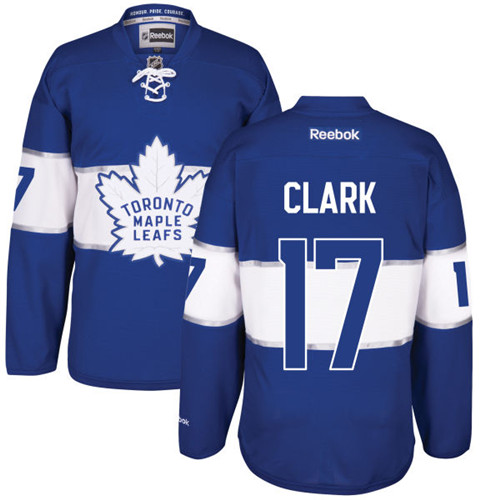 Men's Reebok Toronto Maple Leafs #17 Wendel Clark Authentic Royal Blue 2017 Centennial Classic NHL Jersey