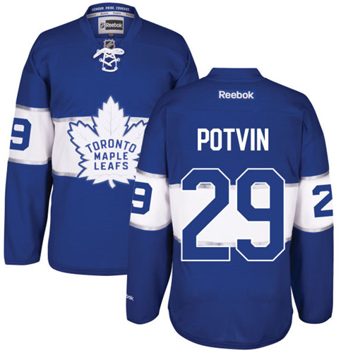 Men's Reebok Toronto Maple Leafs #29 Felix Potvin Premier Royal Blue 2017 Centennial Classic NHL Jersey