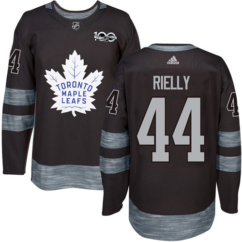 Men's Adidas Toronto Maple Leafs #44 Morgan Rielly Premier Black 1917-2017 100th Anniversary NHL Jersey
