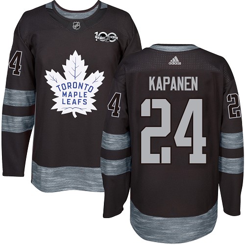 Men's Adidas Toronto Maple Leafs #24 Kasperi Kapanen Premier Black 1917-2017 100th Anniversary NHL Jersey