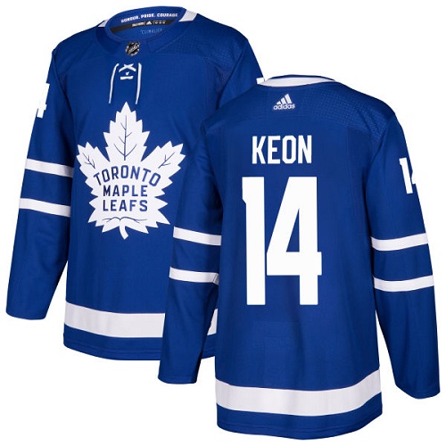 Men's Adidas Toronto Maple Leafs #14 Dave Keon Authentic Royal Blue Home NHL Jersey