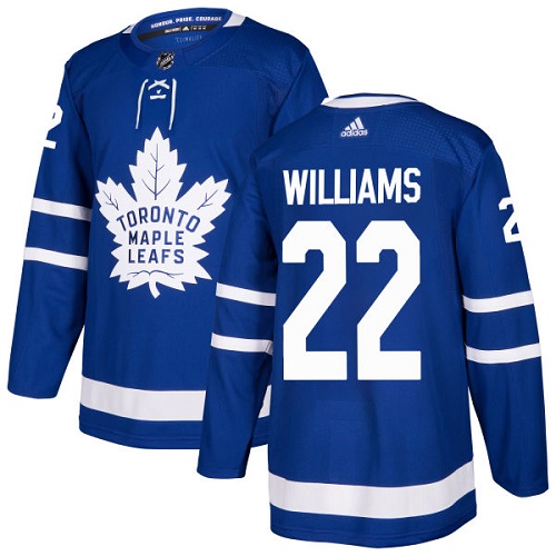 Men's Adidas Toronto Maple Leafs #22 Tiger Williams Premier Royal Blue Home NHL Jersey