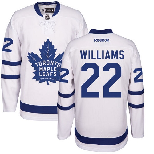Men's Reebok Toronto Maple Leafs #22 Tiger Williams Authentic White Away NHL Jersey