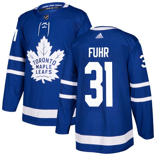 Men's Adidas Toronto Maple Leafs #31 Grant Fuhr Authentic Royal Blue Home NHL Jersey