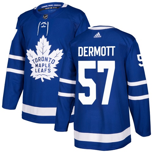 Men's Adidas Toronto Maple Leafs #57 Travis Dermott Premier Royal Blue Home NHL Jersey