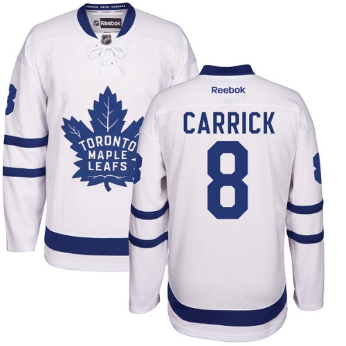 Men's Reebok Toronto Maple Leafs #8 Connor Carrick Authentic White Away NHL Jersey