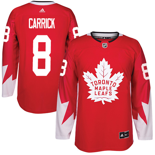 Men's Adidas Toronto Maple Leafs #8 Connor Carrick Premier Red Alternate NHL Jersey