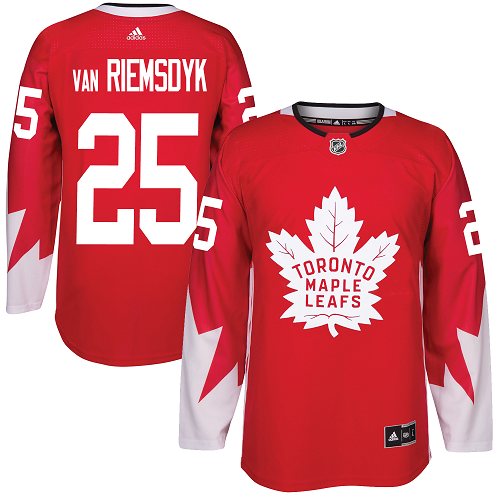 Men's Adidas Toronto Maple Leafs #25 James Van Riemsdyk Premier Red Alternate NHL Jersey