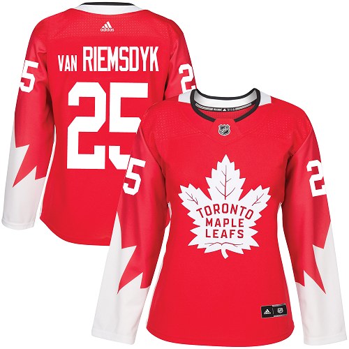 Women's Adidas Toronto Maple Leafs #25 James Van Riemsdyk Authentic Red Alternate NHL Jersey