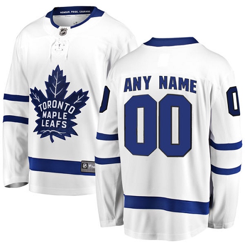 Youth Toronto Maple Leafs Customized Authentic White Away Fanatics Branded Breakaway NHL Jersey