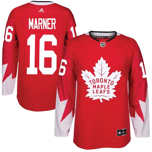Men's Adidas Toronto Maple Leafs #16 Mitchell Marner Authentic Red Alternate NHL Jersey