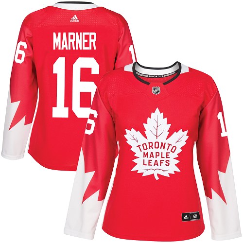 Women's Adidas Toronto Maple Leafs #16 Mitchell Marner Authentic Red Alternate NHL Jersey