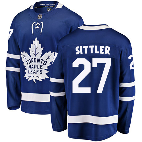 Men's Toronto Maple Leafs #27 Darryl Sittler Authentic Royal Blue Home Fanatics Branded Breakaway NHL Jersey