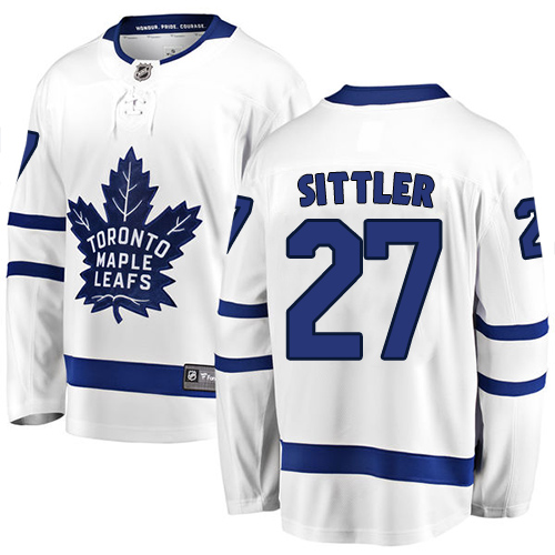 Men's Toronto Maple Leafs #27 Darryl Sittler Authentic White Away Fanatics Branded Breakaway NHL Jersey