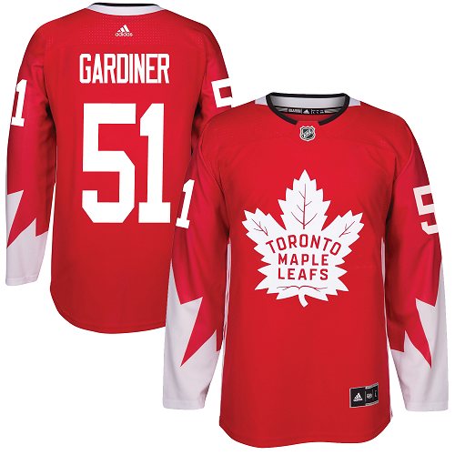 Men's Adidas Toronto Maple Leafs #51 Jake Gardiner Authentic Red Alternate NHL Jersey