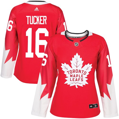 Women's Adidas Toronto Maple Leafs #16 Darcy Tucker Authentic Red Alternate NHL Jersey