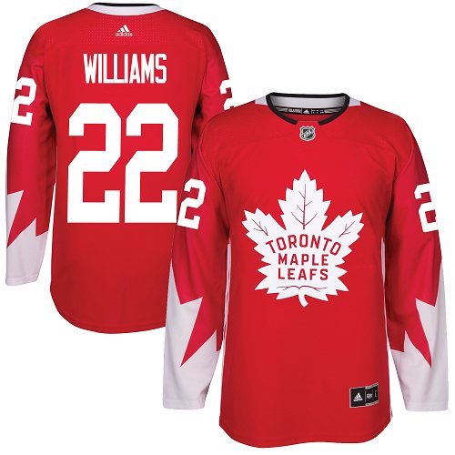 Men's Adidas Toronto Maple Leafs #22 Tiger Williams Authentic Red Alternate NHL Jersey