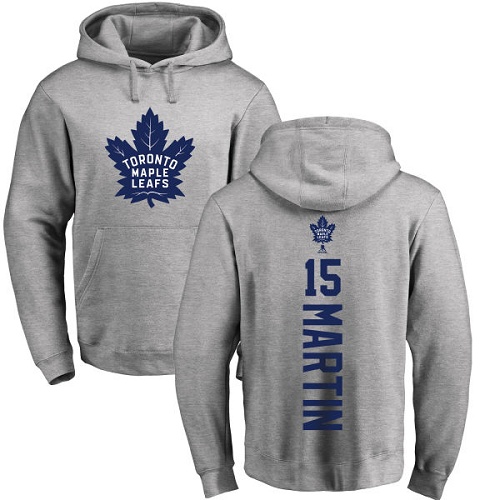 NHL Adidas Toronto Maple Leafs #15 Matt Martin Ash Backer Pullover Hoodie