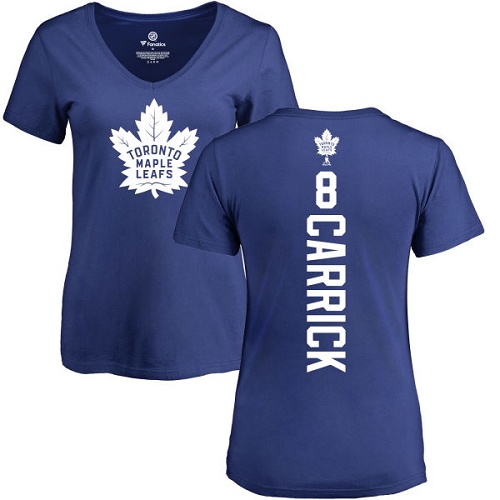 NHL Women's Adidas Toronto Maple Leafs #8 Connor Carrick Royal Blue Backer T-Shirt