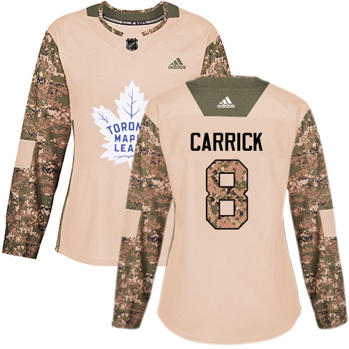 Women's Adidas Toronto Maple Leafs #8 Connor Carrick Authentic Camo Veterans Day Practice NHL Jersey