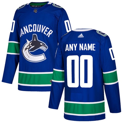 Men's Adidas Vancouver Canucks Customized Authentic Blue Home NHL Jersey