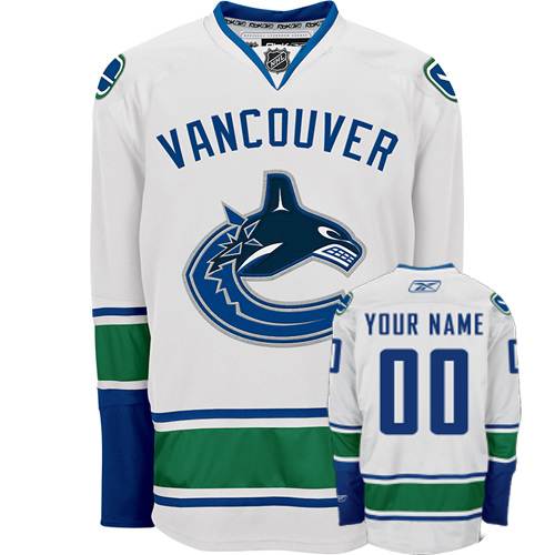 Youth Reebok Vancouver Canucks Customized Authentic White Away NHL Jersey