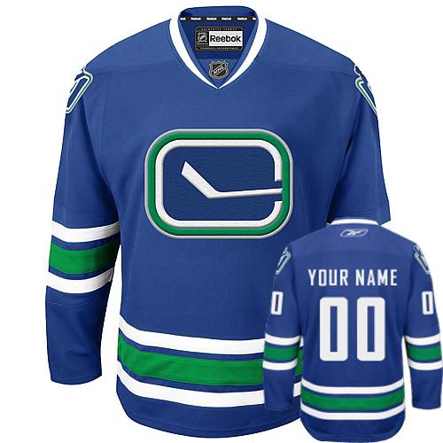 Youth Reebok Vancouver Canucks Customized Authentic Royal Blue Third NHL Jersey