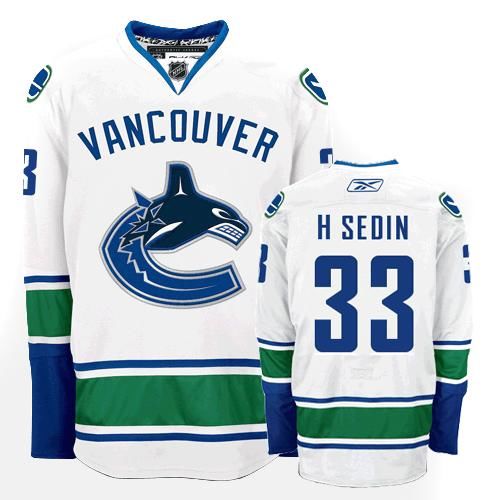 Men's Reebok Vancouver Canucks #33 Henrik Sedin Authentic White Away NHL Jersey