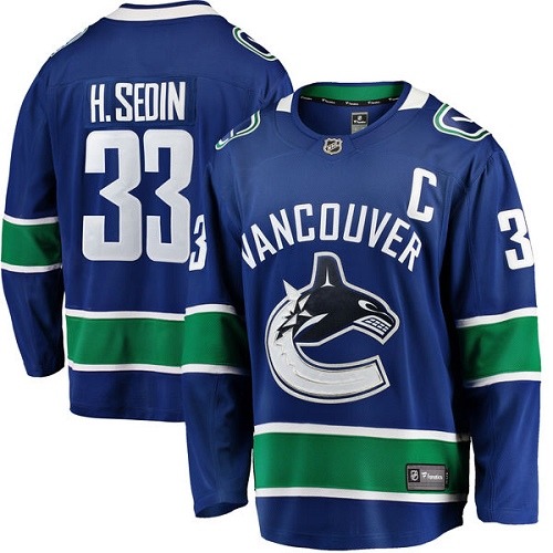 Men's Vancouver Canucks #33 Henrik Sedin Fanatics Branded Blue Home Breakaway NHL Jersey