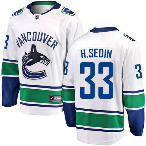 Men's Vancouver Canucks #33 Henrik Sedin Fanatics Branded White Away Breakaway NHL Jersey