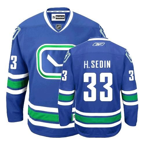 Youth Reebok Vancouver Canucks #33 Henrik Sedin Authentic Royal Blue Third NHL Jersey