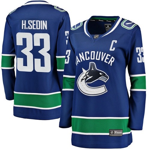 Women's Vancouver Canucks #33 Henrik Sedin Fanatics Branded Blue Home Breakaway NHL Jersey