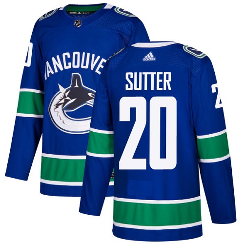 Men's Adidas Vancouver Canucks #20 Brandon Sutter Authentic Blue Home NHL Jersey
