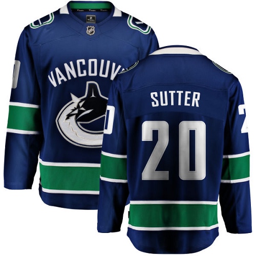 Men's Vancouver Canucks #20 Brandon Sutter Fanatics Branded Blue Home Breakaway NHL Jersey