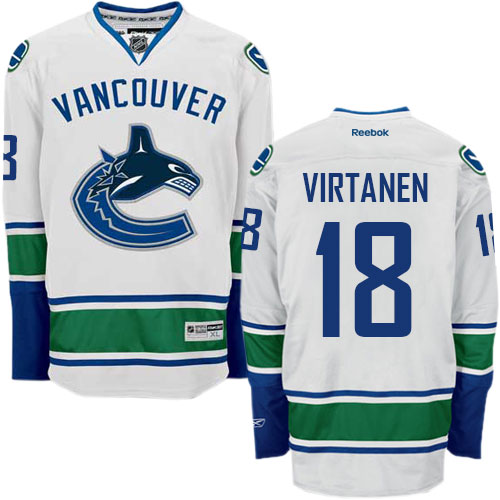 Men's Reebok Vancouver Canucks #18 Jake Virtanen Authentic White Away NHL Jersey