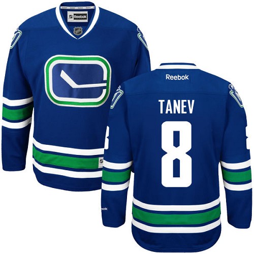 Men's Reebok Vancouver Canucks #8 Christopher Tanev Authentic Royal Blue Third NHL Jersey