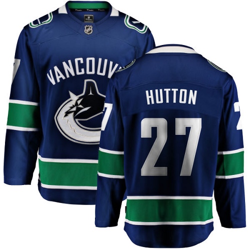 Men's Vancouver Canucks #27 Ben Hutton Fanatics Branded Blue Home Breakaway NHL Jersey