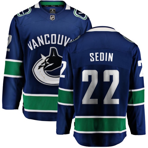 Men's Vancouver Canucks #22 Daniel Sedin Fanatics Branded Blue Home Breakaway NHL Jersey