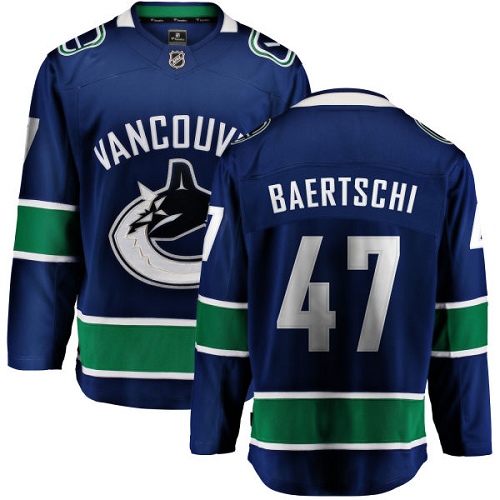 Youth Vancouver Canucks #47 Sven Baertschi Fanatics Branded Blue Home Breakaway NHL Jersey