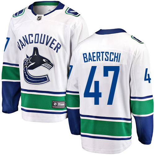 Youth Vancouver Canucks #47 Sven Baertschi Fanatics Branded White Away Breakaway NHL Jersey