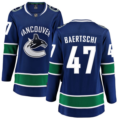 Women's Vancouver Canucks #47 Sven Baertschi Fanatics Branded Blue Home Breakaway NHL Jersey
