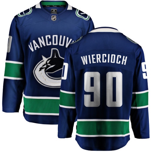 Youth Vancouver Canucks #90 Patrick Wiercioch Fanatics Branded Blue Home Breakaway NHL Jersey