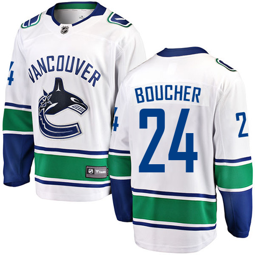 Men's Vancouver Canucks #24 Reid Boucher Fanatics Branded White Away Breakaway NHL Jersey