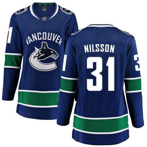Women's Vancouver Canucks #31 Anders Nilsson Fanatics Branded Blue Home Breakaway NHL Jersey