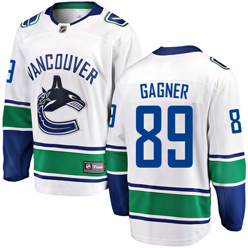 Men's Vancouver Canucks #89 Sam Gagner Fanatics Branded White Away Breakaway NHL Jersey